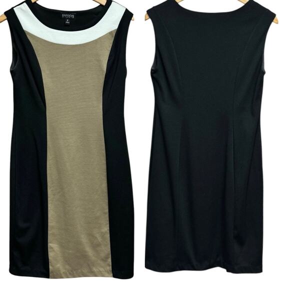 En Focus Studio Sheath Dress Sleeveless Black and Tan Size 8 - Picture 1 of 6
